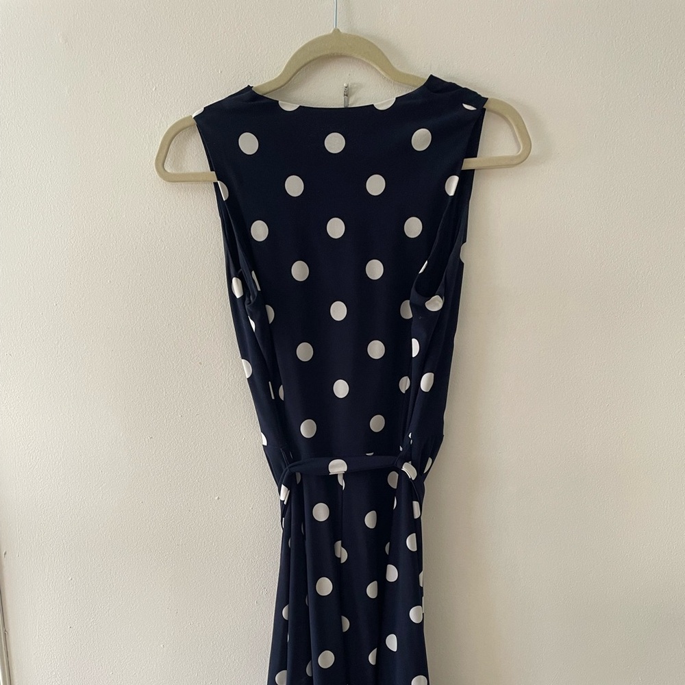 Ralph Lauren Dark Blue Dress with White Polker Dots